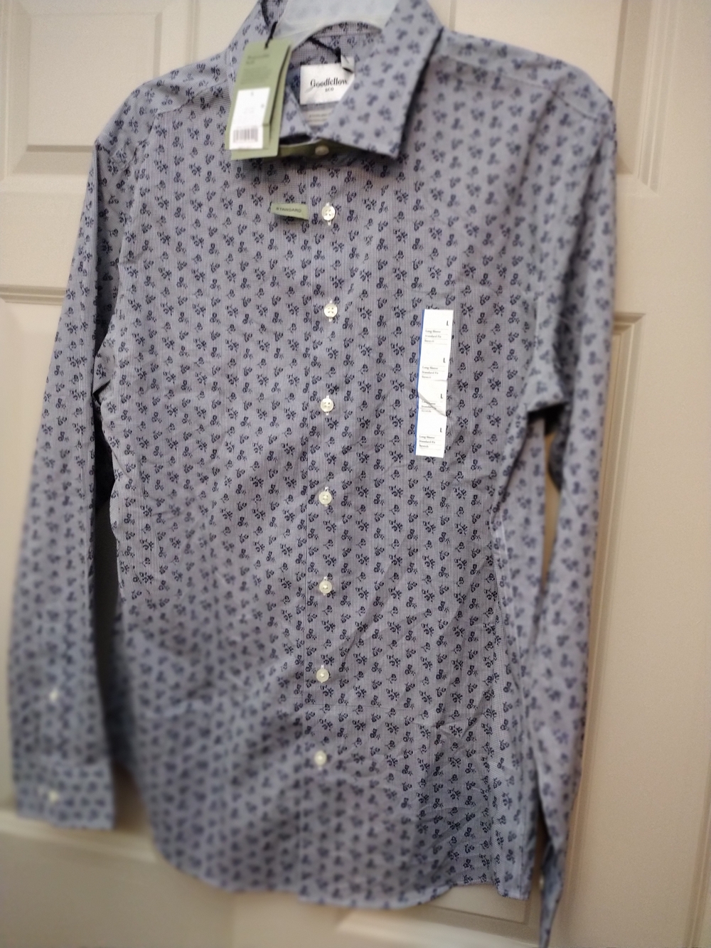 Goodfellow & Co Light Blue Printed Dress Shirt